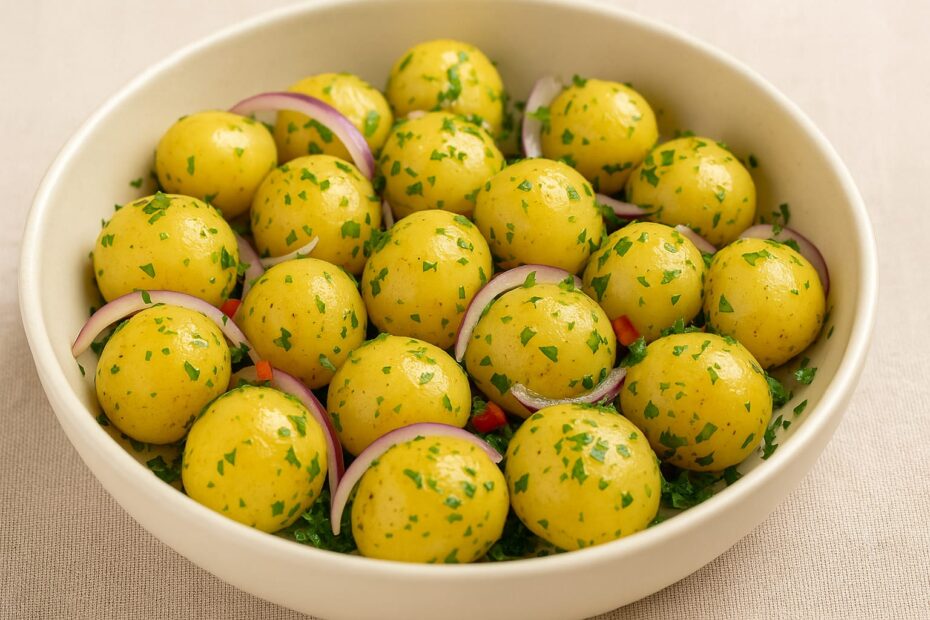 Salada de Batata Bolinha com Limão e Azeite: Refrescante, Saudável e Cheia de Sabor